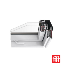 Botola sul tetto in plastica | 55x78 cm (550x780 mm) | bianco con rivestimento marrone | SKYLIGHT