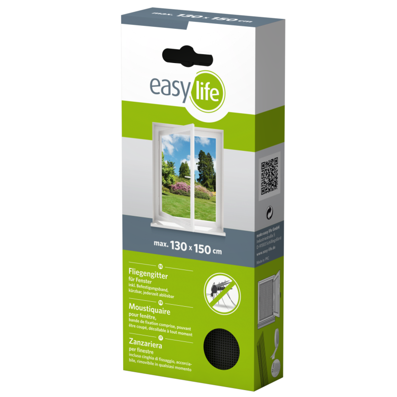 Siatka przeciw owadom okienna uniwersalna, 130x150 cm, biała