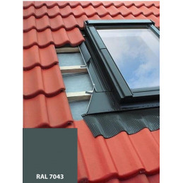 Perfil para ventana de tejado | 78x140 cm (780x1400 mm) | GRIS para tejado perfilado