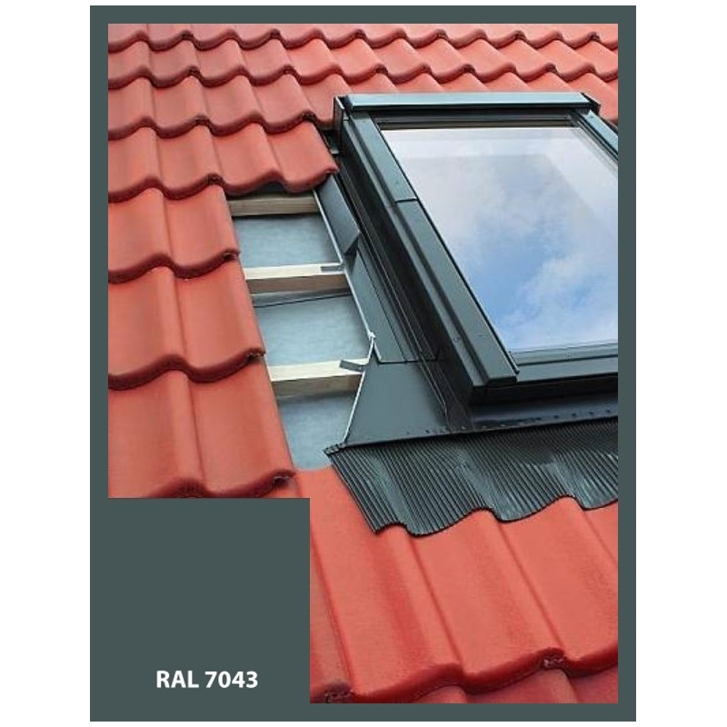 Guarniçao para janela de telhado, escotilha | 55x78 cm (550x780 mm) | CINZA | para telhado perfilado