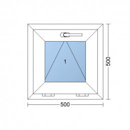 Ventana de plástico | 50x50 cm (500x500 mm) | blanco | inclinable