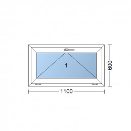 Sklopné plastové okno 110x60 cm, bílé, 6 komor