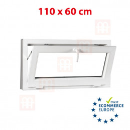 Okno plastikowe | 110x60 cm (1100x600 mm) | białe | uchylne