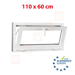 Plastic window 110x60 cm (1100x600 mm), tilt, white | TROCAL