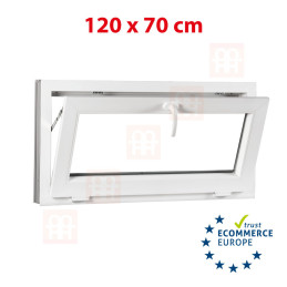 Plastic window 120x70 cm (1200x700 mm), tilt, white | TROCAL