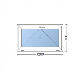 Okno plastikowe | 120x70 cm (1200x700 mm) | białe | uchylne