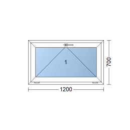 Plastic window 120x70 cm (1200x700 mm), tilt, white | TROCAL