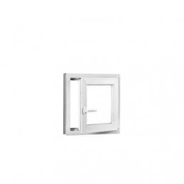 Okno z tworzywa sztucznego | 55 x 55 cm (550 x 550 mm) | białe | otwierane i uchylane | prawe