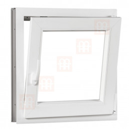 Okno z tworzywa sztucznego | 55 x 55 cm (550 x 550 mm) | białe | otwierane i uchylane | prawe