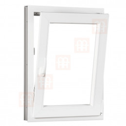 Okno z tworzywa sztucznego | 60 x 80 cm (600 x 800 mm) | białe | otwierane i uchylane | prawe