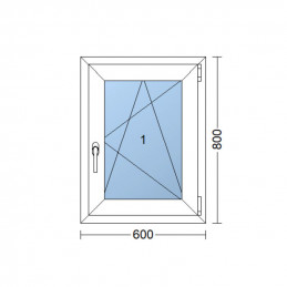 Janela plástica | 60 x 80 cm (600 x 800 mm) | branca | abertura e inclinaçao | direita