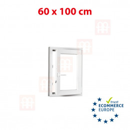 Plastové okno | 60 x 100 cm (600 x 1000 mm) | bílé | otevíravé i sklopné | pravé