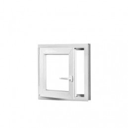 Okno plastikowe | 70x70 cm (700x700 mm) | białe | otwierane i składane | lewe