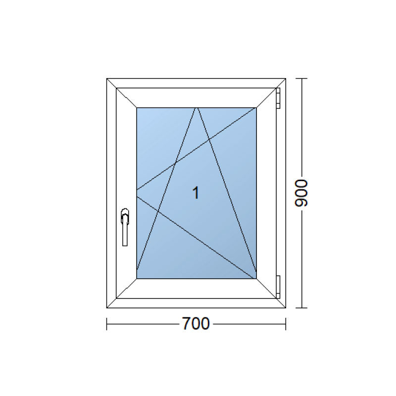 Plastic window | 70 x 90 cm (700 x 900 mm) | white | opening and ...
