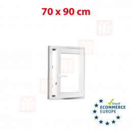 Plastové okno | 70 x 90 cm (700 x 900 mm) | bílé | otevíravé i sklopné | pravé