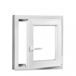Okno z tworzywa sztucznego | 100 x 100 cm (1000 x 1000 mm) | białe | otwierane i uchylane | prawe