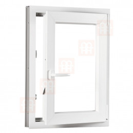 Okno z tworzywa sztucznego | 100 x 120 cm (1000 x 1200 mm) | białe | otwierane i uchylane | prawe