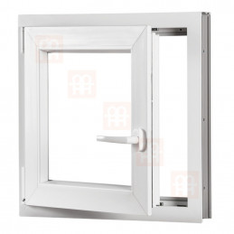 Okno plastikowe | 120x120 cm (1200x1200 mm) | białe | otwierane i uchylane | lewe