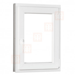 Plastové okno 80 x 100 cm, bílé, otevíravé i sklopné, pravé, 6 komor
