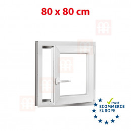 Plastové okno | 80 x 80 cm (800 x 800 mm) | bílé | otevíravé i sklopné | pravé