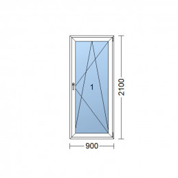Plastové balkónové dveře 90 x 210 cm, otevíravé i sklopné, pravé