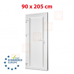Porta plástica | 90 x 205 cm (900 x 2050 mm) | branca | sólida | esquerda