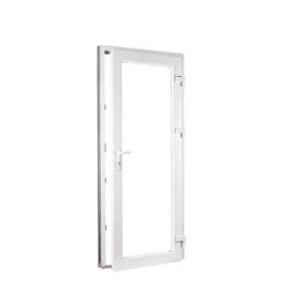 Porta in plastica | 90x205 cm (900x2050 mm) | bianca | vetrata | destra