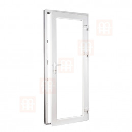 Drzwi z tworzywa sztucznego | 90x205 cm (900x2050 mm) | białe | przeszklone | prawe