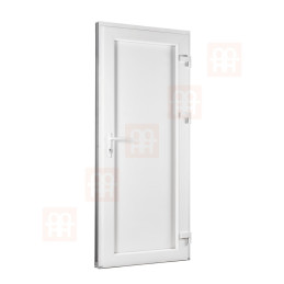 Porta in plastica | 90x205 cm (900x2050 mm) | bianca | vetrata | destra