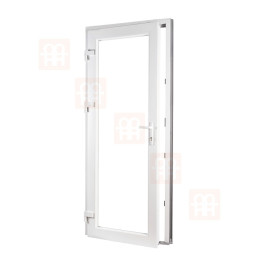 Porte en plastique | 90 x 205 cm (900 x 2050 mm) | blanche | vitrée | gauche