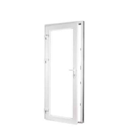 Plastic deur | 90 x 205 cm (900 x 2050 mm) | wit | beglaasd | links