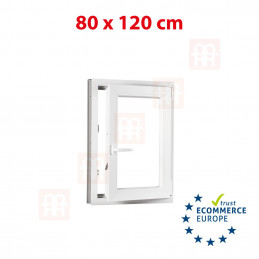 Plastové okno | 80 x 120 cm (800 x 1200 mm) | bílé | otevíravé i sklopné | pravé