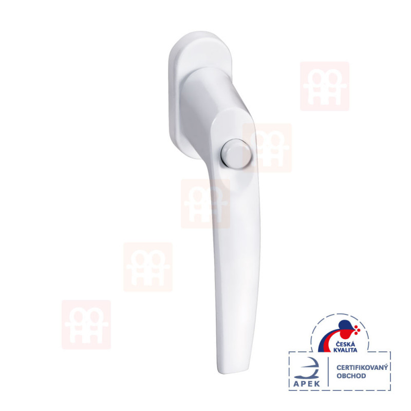 Poignée de sécurité avec bouton de verrouillage pour fenêtres et portes-fenêtres blanc