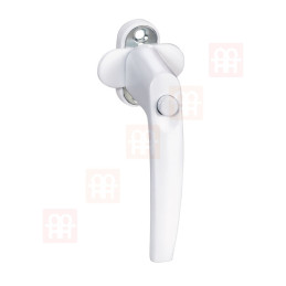 Security handle with locking button for windows and patio doors white