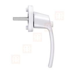 Punho de segurança com botão de fecho para janelas e portas de pátio brancas