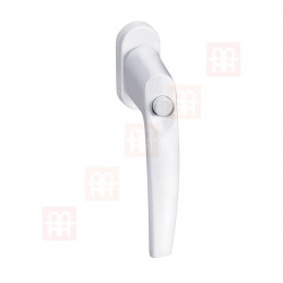 Security handle with locking button for windows and patio doors white