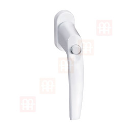 Security handle with locking button for windows and patio doors white