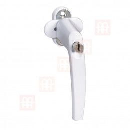 Security key-locking handle for windows and patio doors white