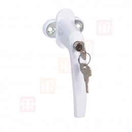 Security key-locking handle for windows and patio doors white