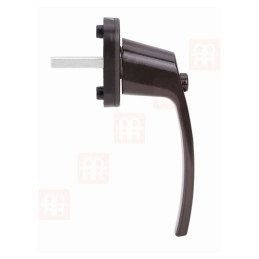 Punho de segurança com botão de fecho para janelas e portas de pátio castanhas