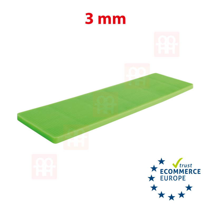 Afbakening plastic onderlegger 28 x 100 x 3 mm
