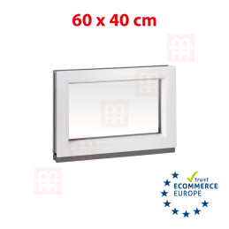 Plastic window 60x40 cm (600x400 mm), fixed, white | TROCAL