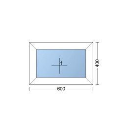 Plastic window 60x40 cm (600x400 mm), fixed, white | TROCAL