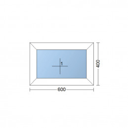 Ventana de plástico | 60x40 cm (600x400 mm) | blanca | fija (sin apertura)