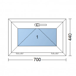 Janela plástica | 70x44 cm (700x440 mm) | branca | inclinável