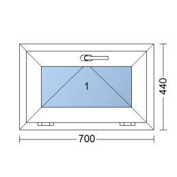 Plastic window 70x44 cm (700x440 mm), tilt, white | TROCAL