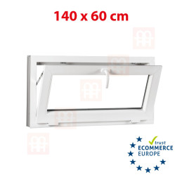 Plastic window 140x60 cm (1400x600 mm), tilt, white | TROCAL