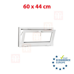 Plastic window 60x44 cm (600x440 mm), tilt, white | TROCAL