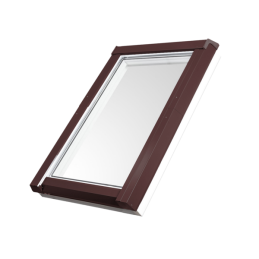 Finestra da tetto in plastica | 55x78 cm (550x780 mm) | bianco con rivestimento marrone | SKYLIGHT