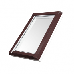 Roof window plastic | 55x78 cm (550x780 mm) | white with brown cladding | SKYLIGHT